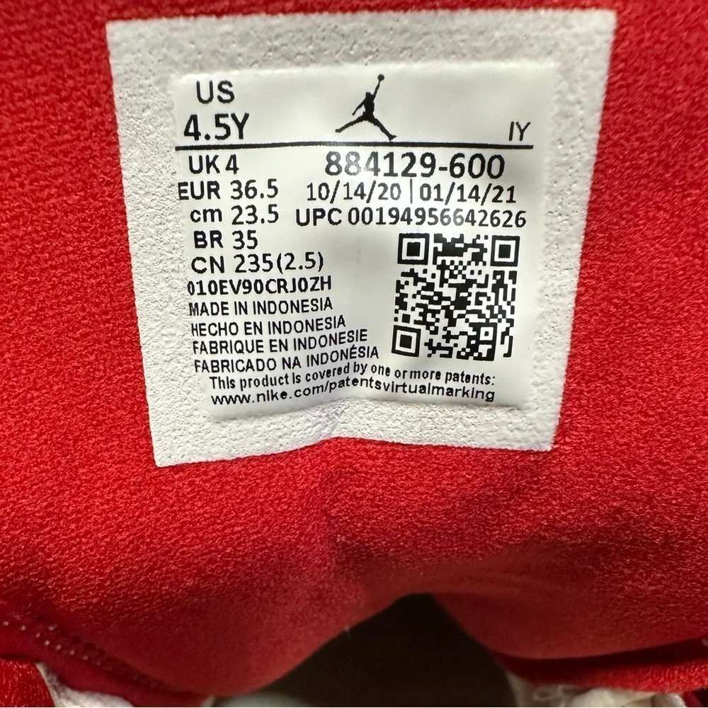 Jordan Red and White Sneakers